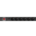 Power strip PDU rack 19 inch 1U 16A 6X 230V PL 2m black