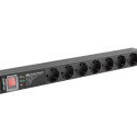 Power strip PDU PRO 19 inch 1U 16A 7X SCHUKO SPD-3MP 2m black