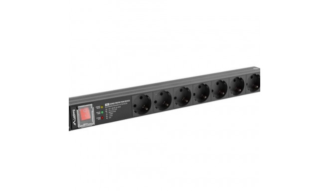 Power strip PDU PRO 19 inch 1U 16A 7X SCHUKO SPD-3MP 2m black