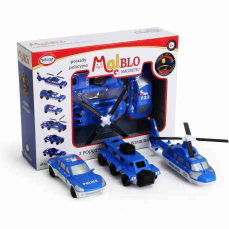 MalBlo Magnetic Police vehicles are modular building sets designed for children tha