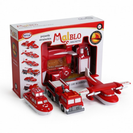 MalBlo Magnetic Fire Vehicles are a line of modular building toys designed for chil