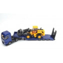 MAN truck with JCB tow truck and wheel loader