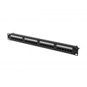Patch panel 24 port 1U KAT6A CZARNY PPUA-1024-