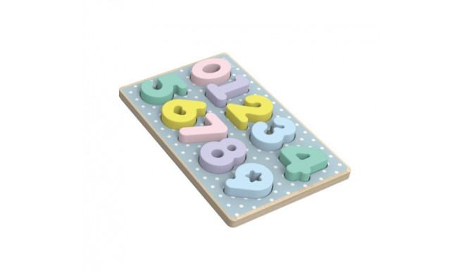 iWood Number Puzzle wood en pastel color