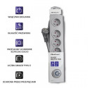 Surge protector 5 sockets 1.8m gray