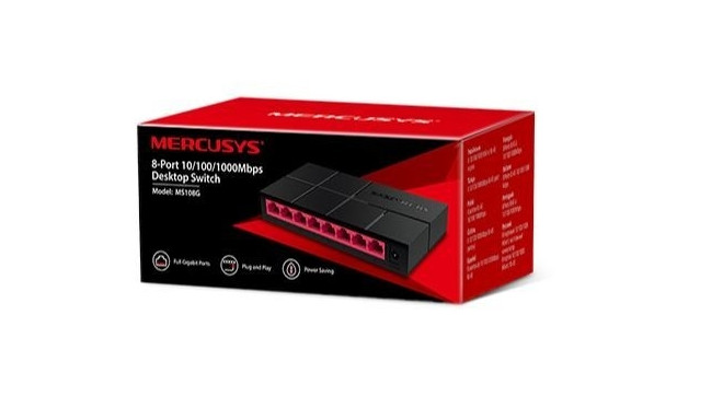 The Mercusys MS108G is an 8-port Desktop Gigabit Ethernet Switch. It is designed to