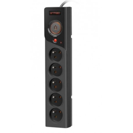 Power Strip Z5, 5 Outlets, 1.5m, 230V, 10A, Black (Z5/15/CZ)