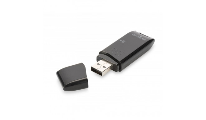 Digitus kaardilugeja USB 2.0 SD/microSD, must