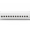 Patch panel 10 inches 12-port RJ-45 Kat.6 shielded 1U complete LSA, cable bracket, gray