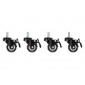 Castors x4 for wall mounting 19 inch cabinets