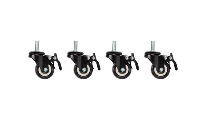 Castors x4 for wall mounting 19 inch cabinets