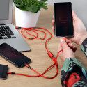 Unitek kaabel USB - USB-C/microUSB/Lightning 1,2m, punane (C4049RD)