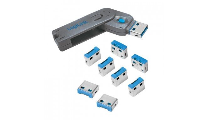 USB port blocker key and 8x locks