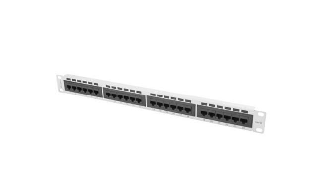 Patch Panel 24 Port 1U Cat.6 gray