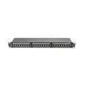 Patch Panel 24 Port 1U Cat.6 black shield