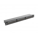 Patch Panel 24 Port 1U Cat.6 black shield