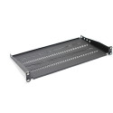 Shelf for 450mm 19 "483x250mm 1U black racks with adjustable and support