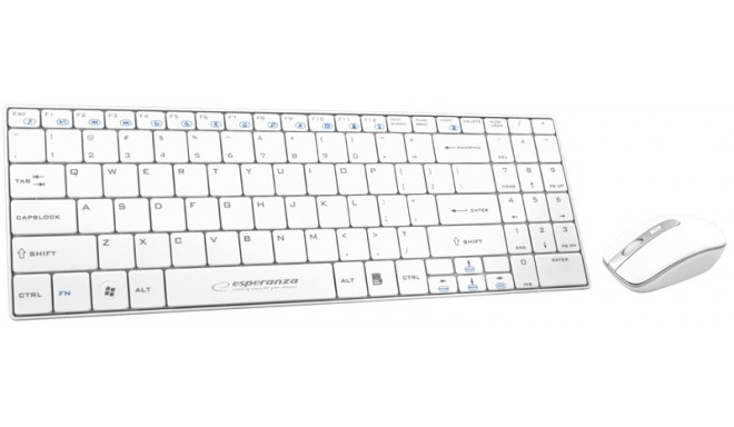 Esperanza keyboard EK122K Wireless, white + mouse