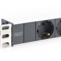 Power strip PDU 19 ", 1U, 8 sockets, power: 16A, 4000W, aluminum, 2m