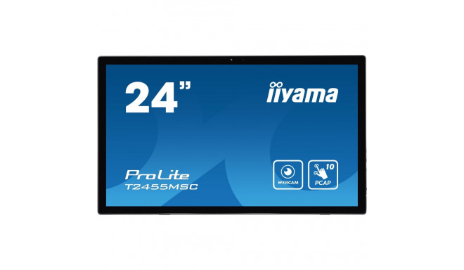 "60,5cm/24'' (1920x1080) Iiyama ProLite T2455MSC-B1 16:9 FHD IPS Touch 5ms HDMI DP USB Speaker Black