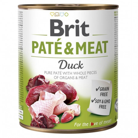 BRIT Paté & Meat with Duck - wet dog food - 800g