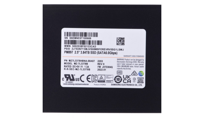 SSD Samsung PM897 3.84TB SATA 2.5" MZ7L33T8HBNA-00A07 (DWPD 3)