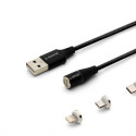 USB-Lightning Kaabel Savio CL-155 Must 2 m