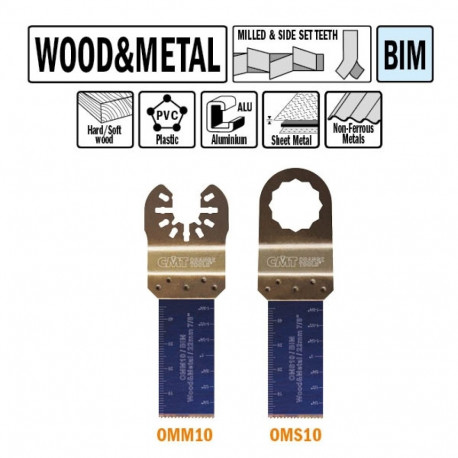 Multitööriista tera puit/metall BIM8%Co, 5 tk 22x48 mm 18 TPI