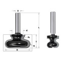 Näpusoone otsfrees KODU Z2 S=8 d=9.52/19.05x19.05x57.2 R=4.8