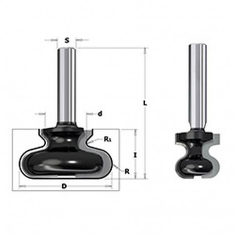 FINGER PULL BIT Z2 S=8 D=22/38.1x20.7x55.4 R=6 RH