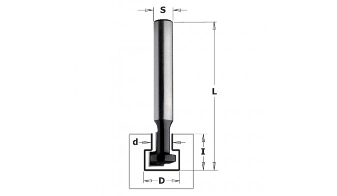 KEYHOLE BIT HW Z1 S=8 D=4.76x6.35/9.5x4.76 L=48 RH
