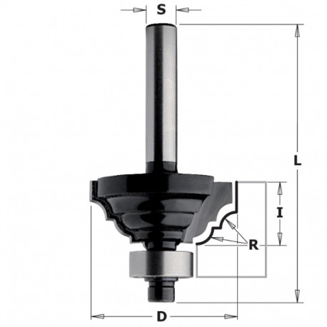 PLUNGE OGEE BIT W/BRNG HW Z2 S=8 D=42.9x18x60 R=6.3 RH