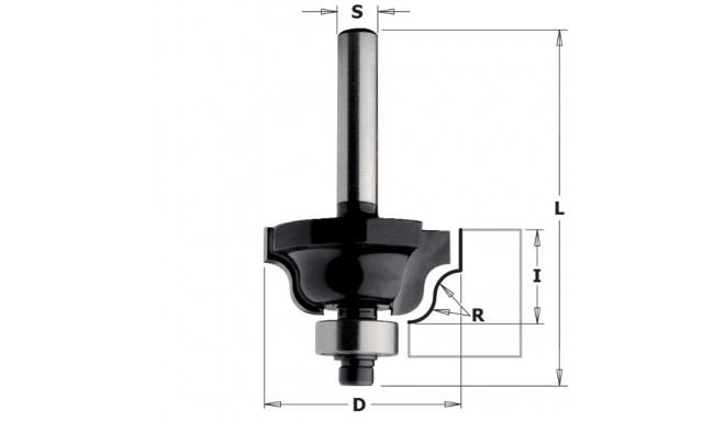PLUNGE OGEE BIT W/BRNG HW Z2 S=8 D=28.6x12.7x54 R=4 RH