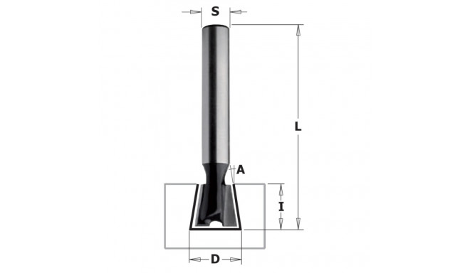 DOVETAIL BIT A14 HW Z2 S=8 D=12.7x12x45 RH