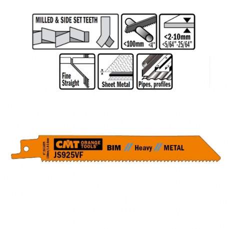 Tiigersae lehed 5 tk, metallile (bim) 150x1.8-2.6x10-14 TPI