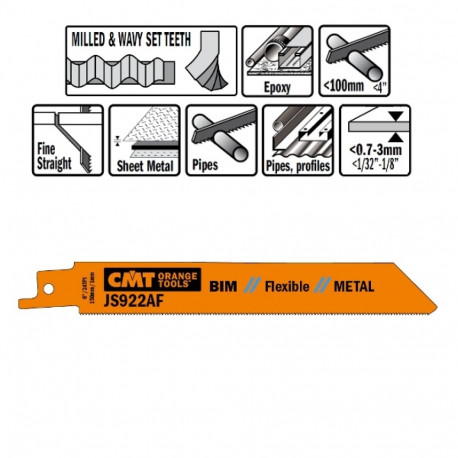Tiigersae lehed 5 tk, metallile (bim) 150x1x24 TPI