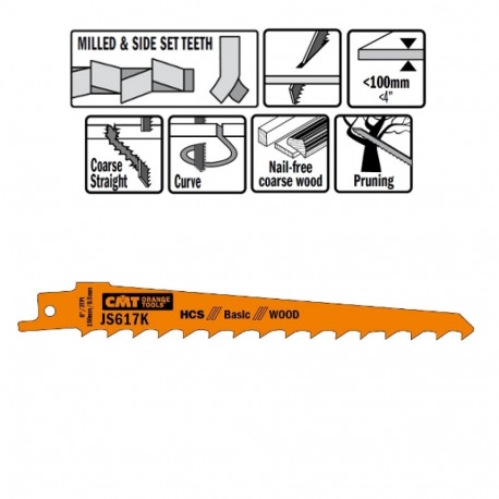 Tiigersae lehed 5 tk, puidule (HCS) 150x8.5x3 TPI