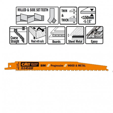 Tiigersae lehed 20 tk, puit/metall (bim) 200x2.1-4.3x6-12 TPI (ss/m)