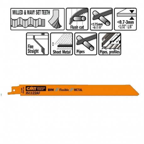 Tiigersae lehed 5 tk, metallile (bim) 225x1x24 TPI