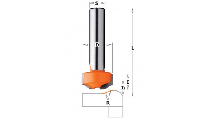 COUNTERTOP TRIM NO-DRIP FOR CORIAN HW S=12 D=25.4x12.7 R=7.93