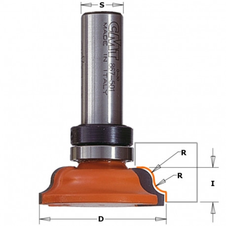 MOLDING BIT W/BRNG HM S=12 D=39.05 R=4