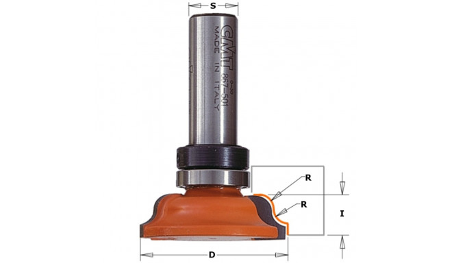 MOLDING BIT W/BRNG HM S=12 D=39.05 R=4