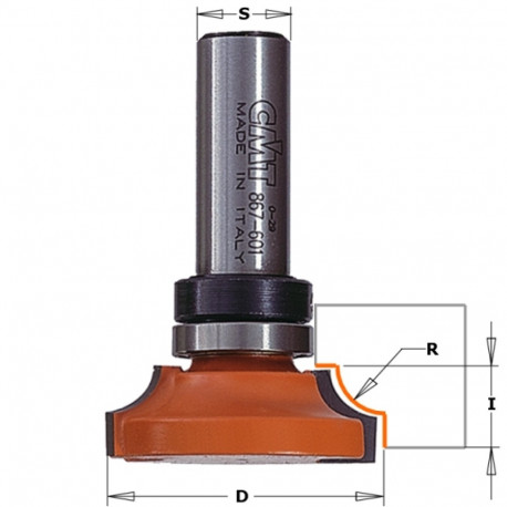 MOLDING BIT W/BRNG HM S=12 D=38.05 R=9.5