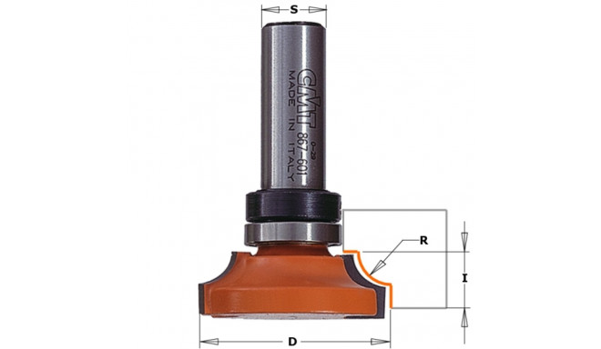 MOLDING BIT W/BRNG HM S=12 D=38.05 R=9.5