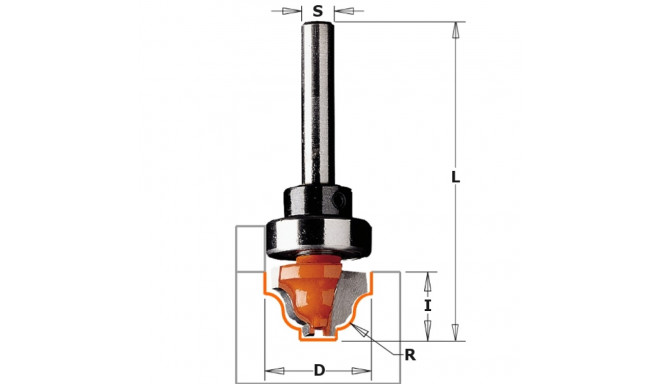 Dekoratiiv profiil otsfrees, laagriga HM S=8 D=28.6x13.3