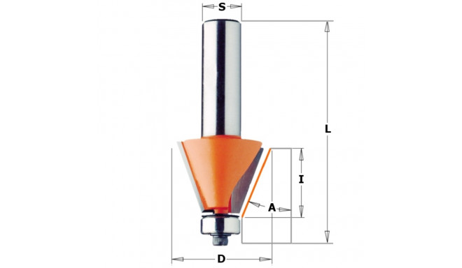 CHAMFER BIT HW 30deg S=12 D=38,5 30deg