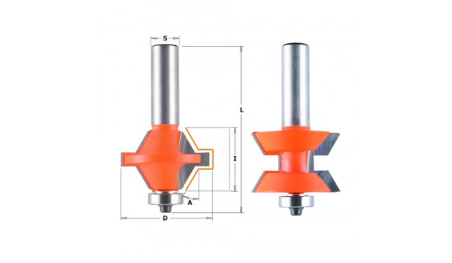 EDGE BANDING ROUTER BIT SET W/BRNG S=12 D=40X25,4