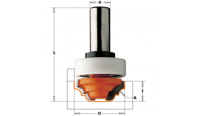 PLUNGE OGEE BIT HW S=12 D=31,7X13 W/BRNG
