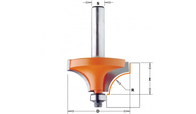 BEADING BIT HM W/BRNG S=8 D=19,1X12,7