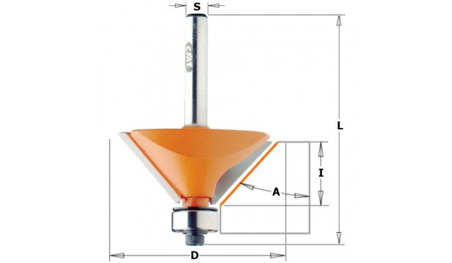 CHAMFER BIT W/BRNG HW S=12 D=45 X18